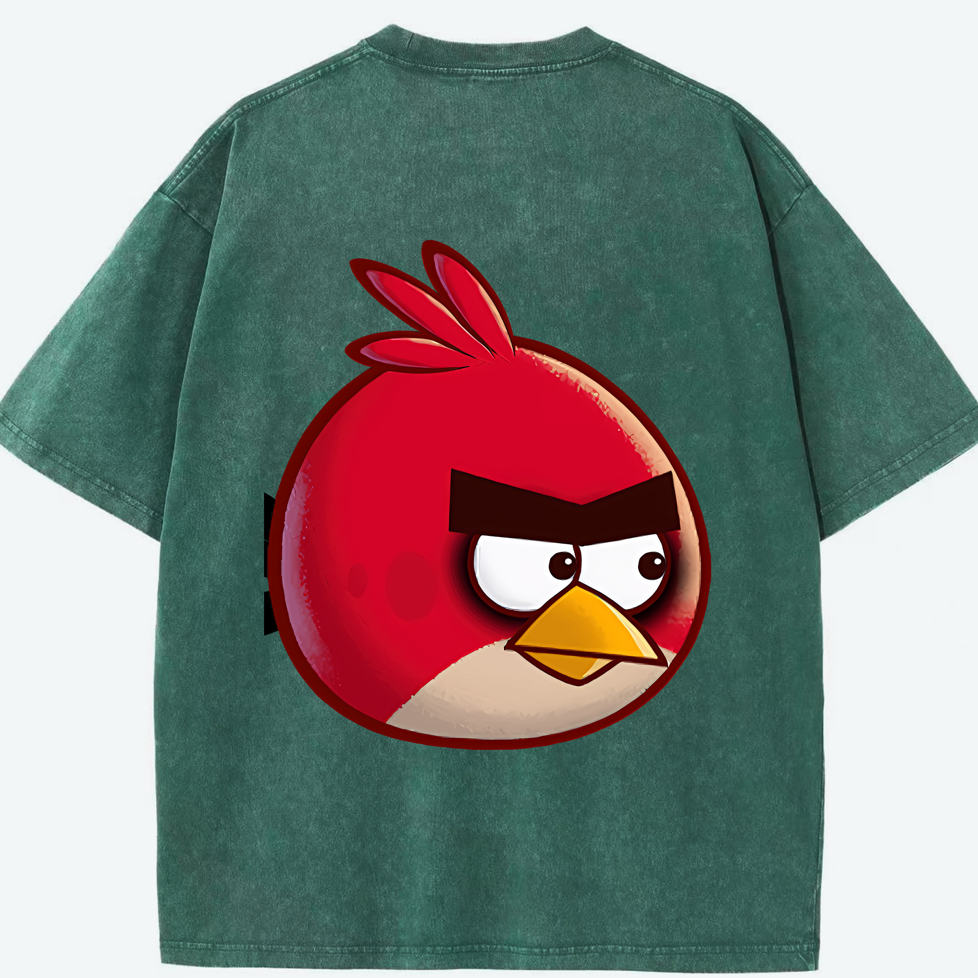 （画像用） Angry Birds アングリーバード 綿100% ヴィンテージ風 半袖Tシャツ（背面プリント）